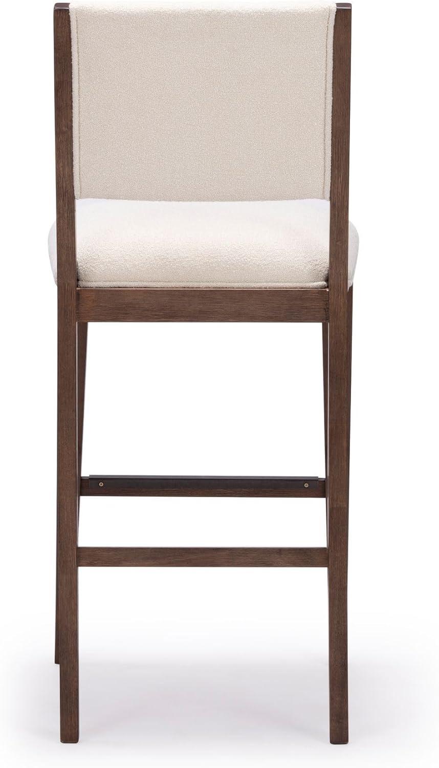 image:imagePlankBeam Sereno Bar Stool 30 Set of 2 Sturdy Wood Modern Kitchen Bar Height Stool Upholstered Cushion Bar Chair with Back PecanIvoryWalnutIvory