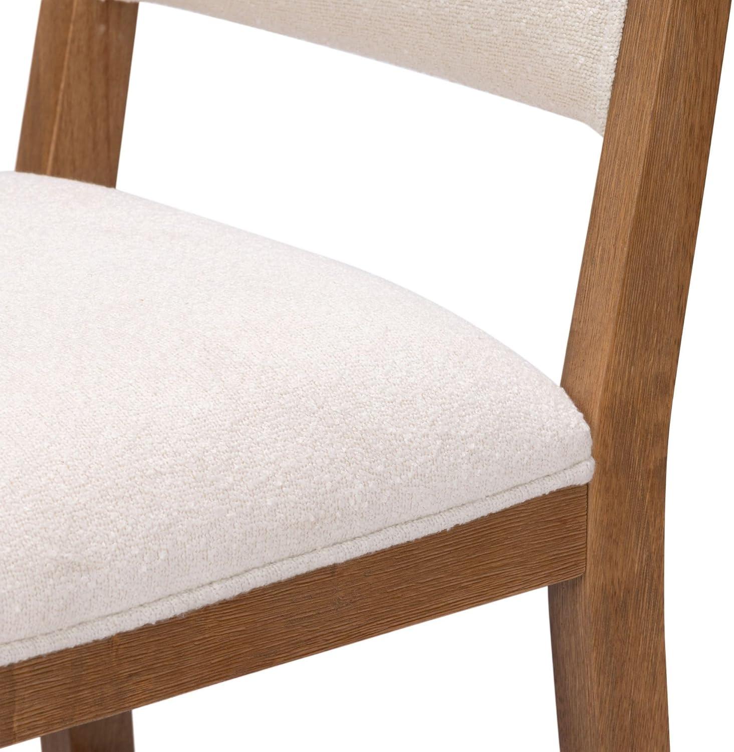 image:imagePlankBeam Sereno Counter Stool 24 Set of 2 Sturdy Wood Modern Kitchen Counter Height Stool Upholstered Cushion Counter Chair with Back PecanIvoryPecan