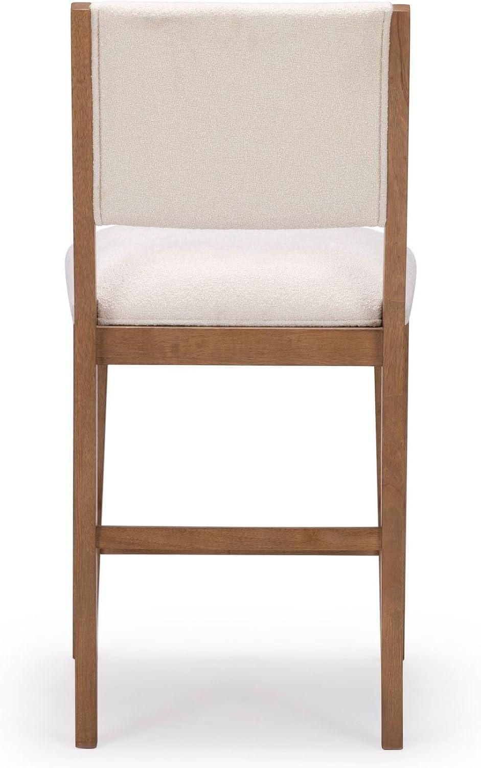 image:imagePlankBeam Sereno Counter Stool 24 Set of 2 Sturdy Wood Modern Kitchen Counter Height Stool Upholstered Cushion Counter Chair with Back PecanIvoryPecan