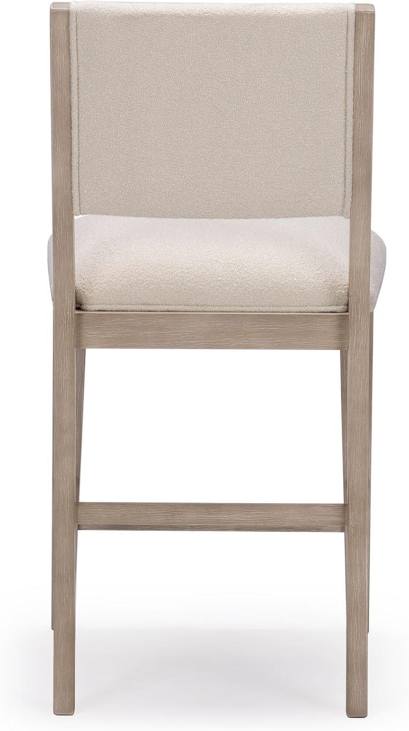image:imagePlankBeam Sereno Counter Stool 24 Set of 2 Sturdy Wood Modern Kitchen Counter Height Stool Upholstered Cushion Counter Chair with Back WalnutIvoryWhite