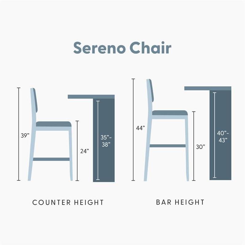 image:imagePlankBeam Sereno Counter Stool 24 Set of 2 Sturdy Wood Modern Kitchen Counter Height Stool Upholstered Cushion Counter Chair with Back WalnutIvoryWhite