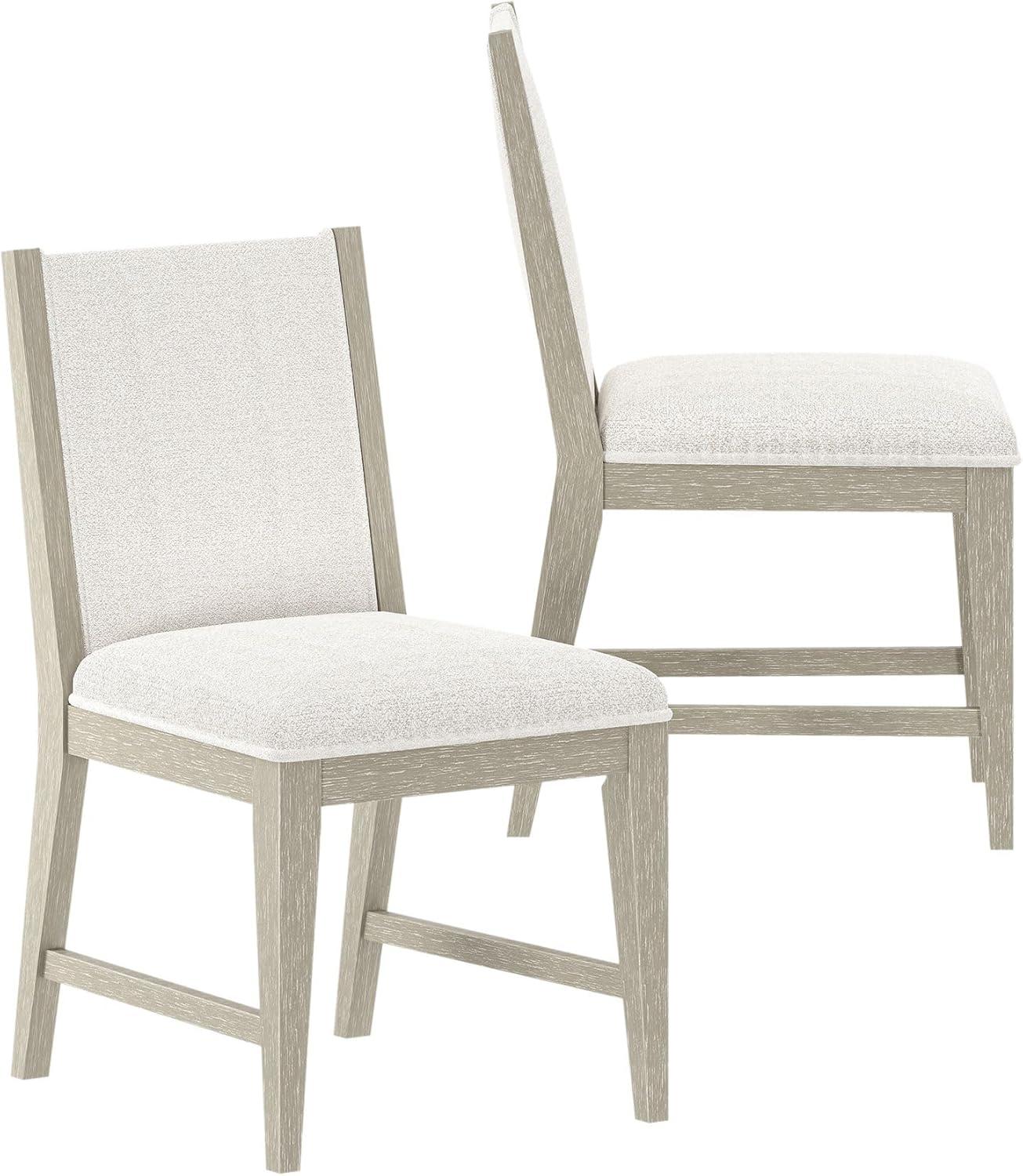 image:imagePlankBeam Sereno Dining Chair Set of 4 Wood Chair for Kitchen Table Contemporary Upholstered Cushion PecanIvoryAntique WhiteIvory