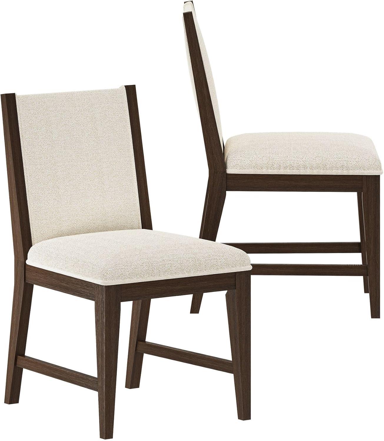 image:imagePlankBeam Sereno Dining Chair Set of 4 Wood Chair for Kitchen Table Contemporary Upholstered Cushion PecanIvoryWalnutIvory