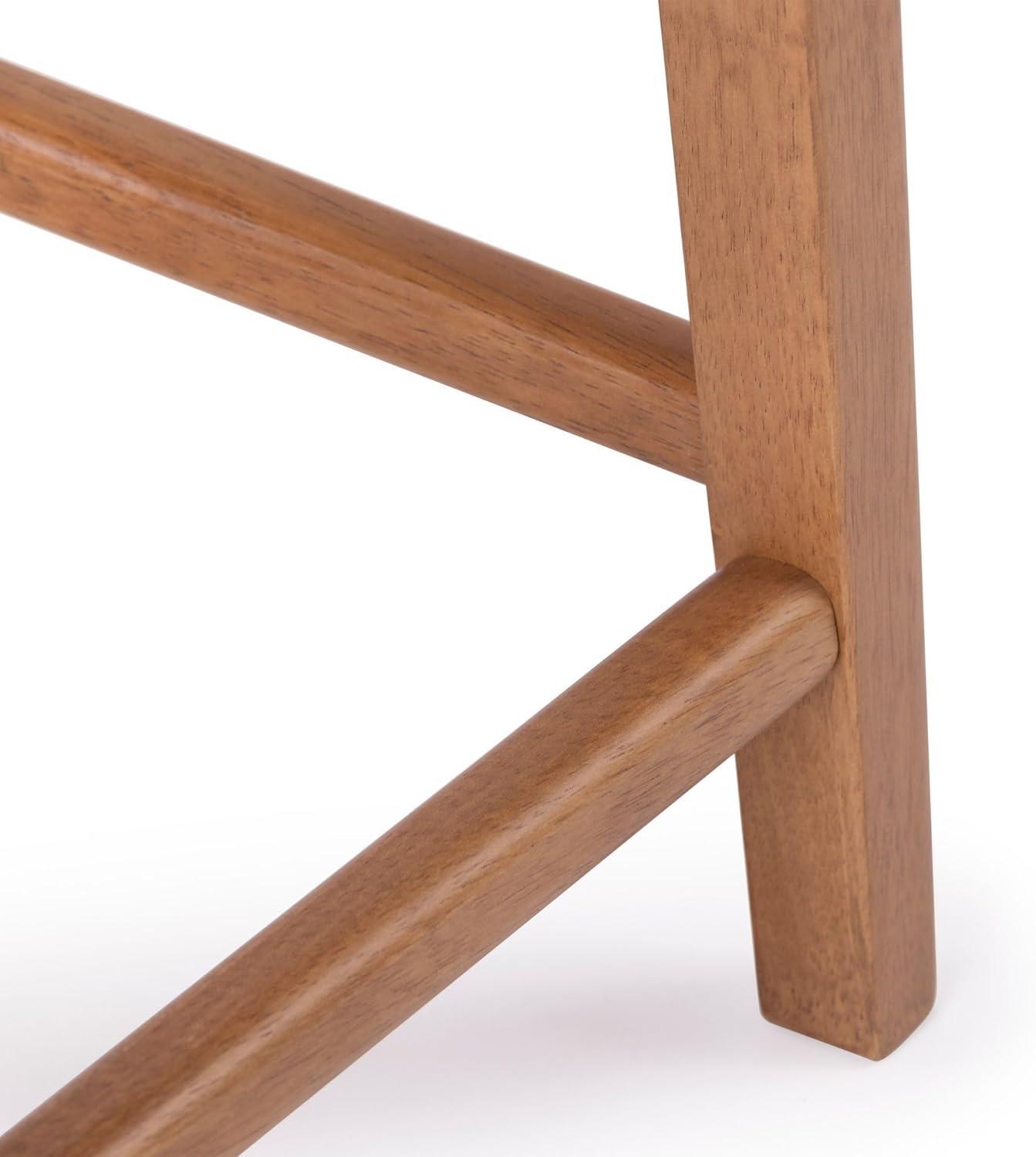 image:imagePlankBeam Smythe Bar Stool 30 Set of 4 Sturdy Wood Modern Kitchen Bar Height Stool Saddle Seat Backless Bar Chair Metal Footrest BlondePecan