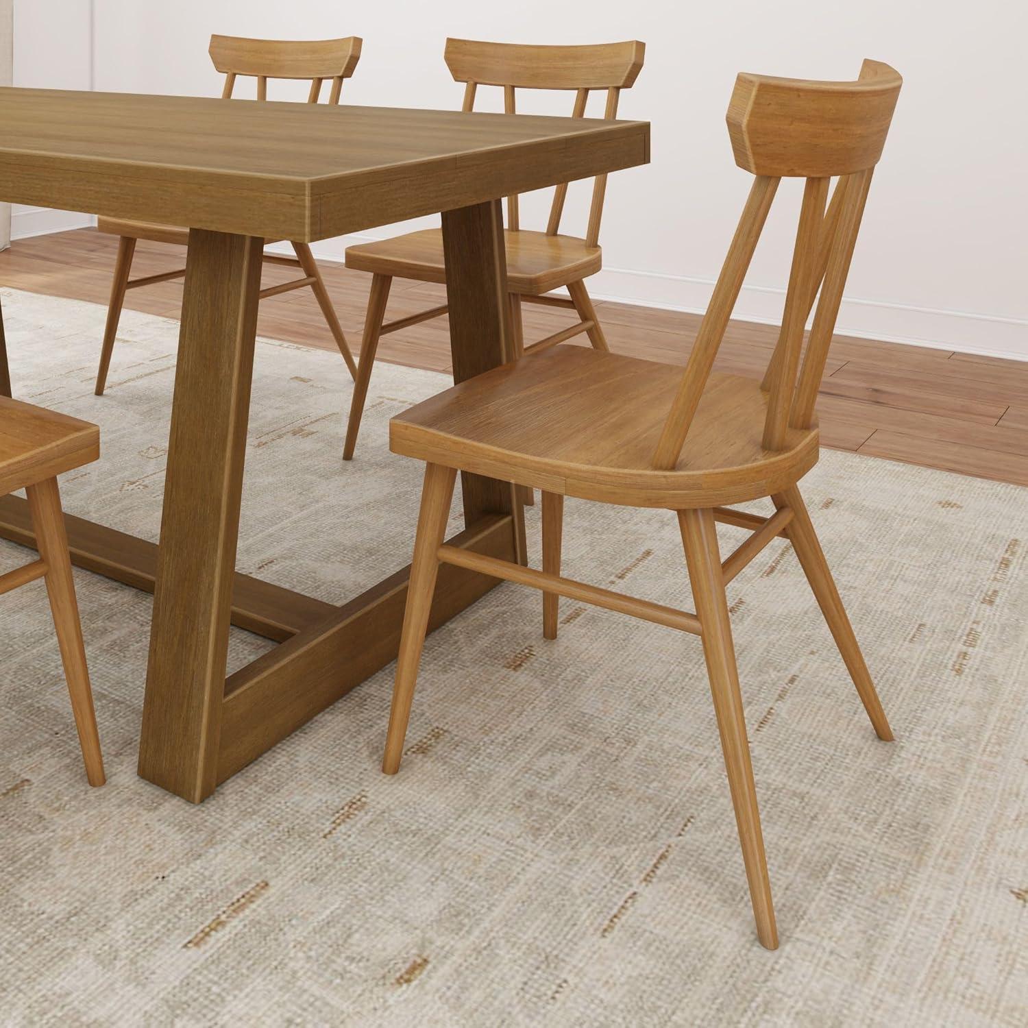 image:imagePlankBeam Solid Wood Classic Farmhouse Chair Windsor Dining Chair Pack of 2 BlondePecan