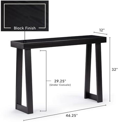 image:imagePlankBeam Solid Wood Console Table 36 Inch Sofa Table Narrow Entryway Table for Hallway Behind The Couch Living Room Foyer Easy Assembly PecanBlack