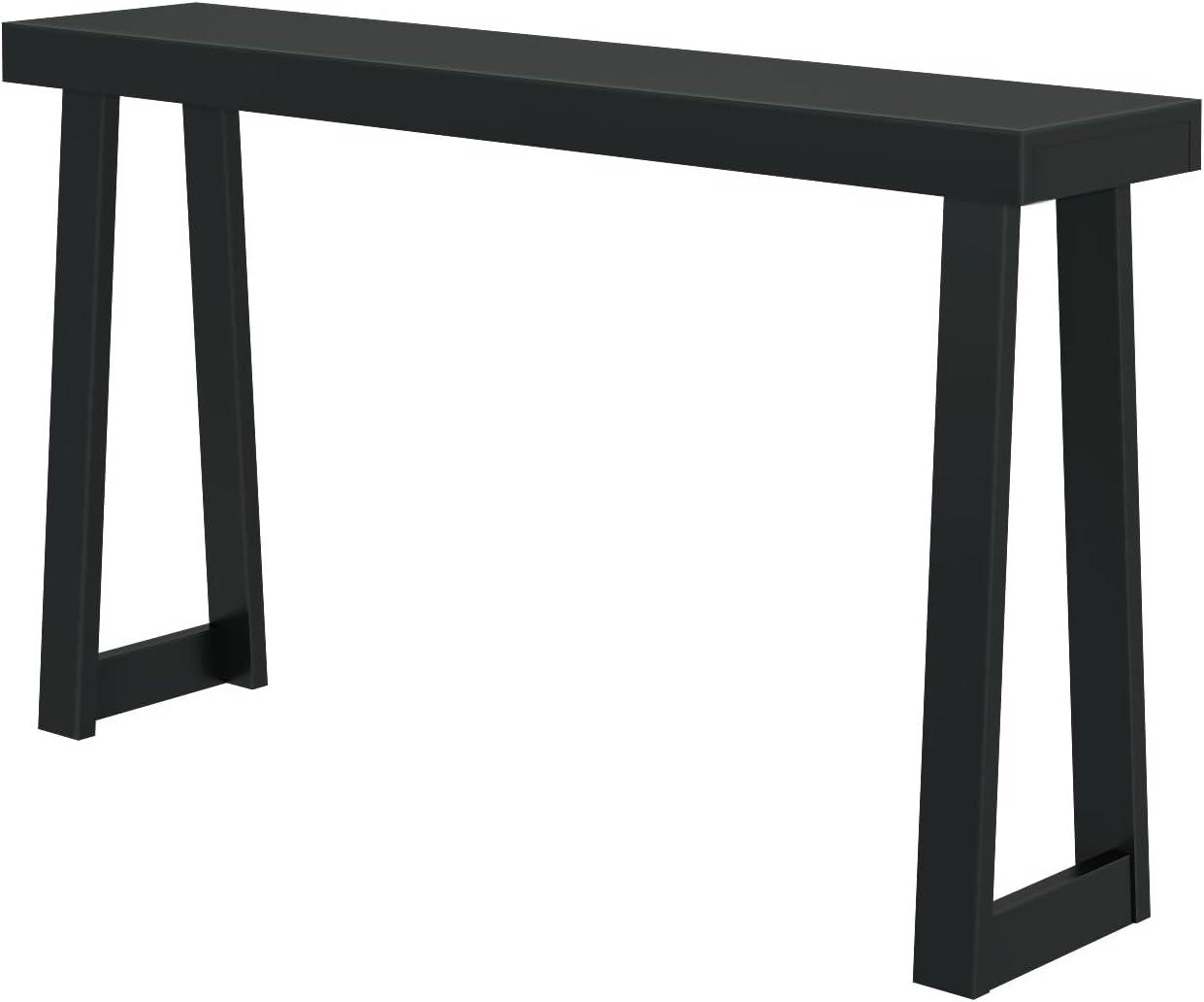 image:imagePlankBeam Solid Wood Console Table 36 Inch Sofa Table Narrow Entryway Table for Hallway Behind The Couch Living Room Foyer Easy Assembly PecanBlack