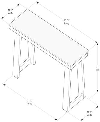 image:imagePlankBeam Solid Wood Console Table 36 Inch Sofa Table Narrow Entryway Table for Hallway Behind The Couch Living Room Foyer Easy Assembly PecanBlack