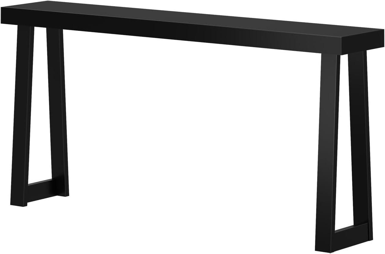 image:imagePlankBeam Solid Wood Console Table 36 Inch Sofa Table Narrow Entryway Table for Hallway Behind The Couch Living Room Foyer Easy Assembly PecanBlack