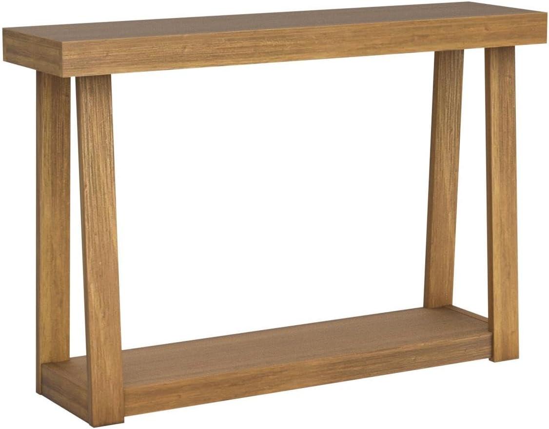 image:imagePlankBeam Solid Wood Console Table with Storage 46 Inch Sofa Table with Shelf Narrow Entryway Table for Hallway Behind The Couch Living Room Foyer Easy Assembly BlackPecan