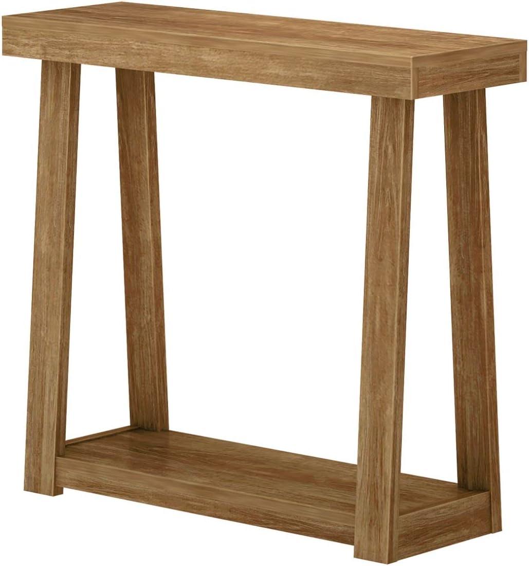 image:imagePlankBeam Solid Wood Console Table with Storage 46 Inch Sofa Table with Shelf Narrow Entryway Table for Hallway Behind The Couch Living Room Foyer Easy Assembly BlackPecan