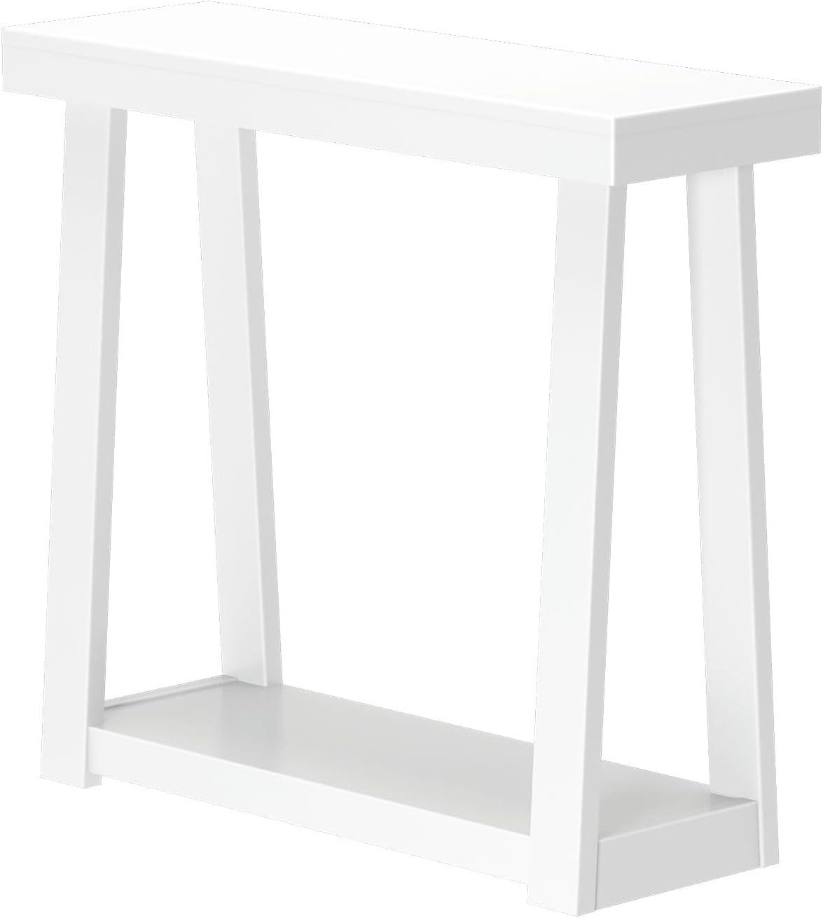 image:imagePlankBeam Solid Wood Console Table with Storage 46 Inch Sofa Table with Shelf Narrow Entryway Table for Hallway Behind The Couch Living Room Foyer Easy Assembly BlackWhite