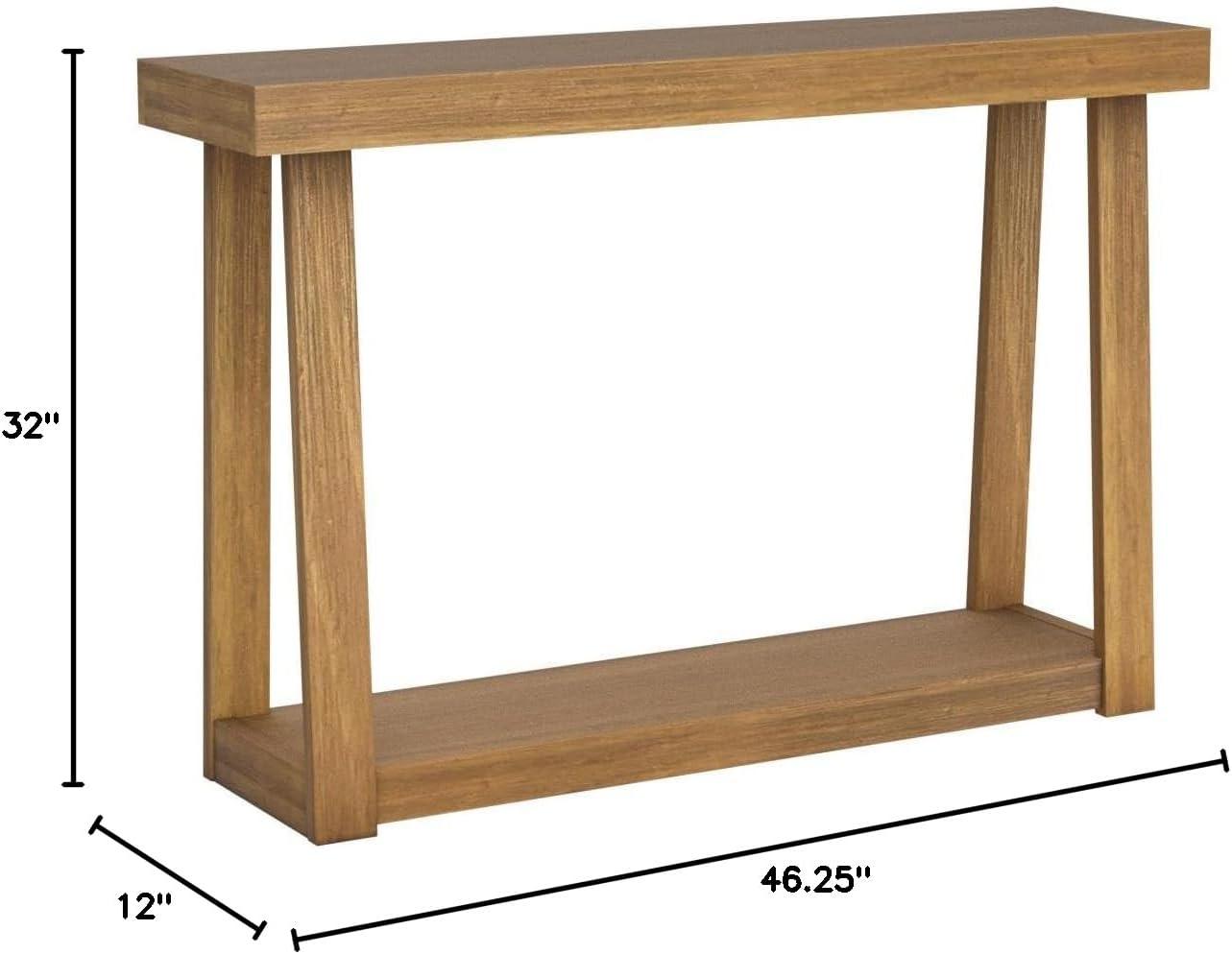 image:imagePlankBeam Solid Wood Console Table with Storage 46 Inch Sofa Table with Shelf Narrow Entryway Table for Hallway Behind The Couch Living Room Foyer Easy Assembly BlackPecan