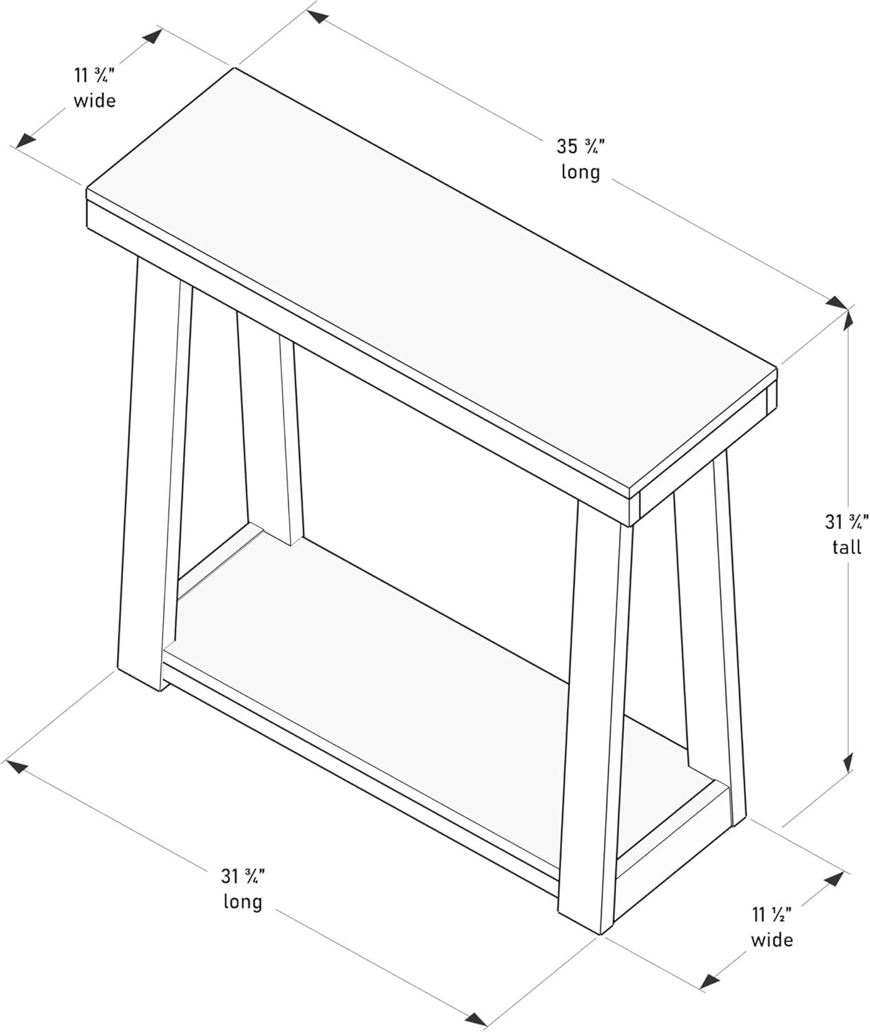 image:imagePlankBeam Solid Wood Console Table with Storage 46 Inch Sofa Table with Shelf Narrow Entryway Table for Hallway Behind The Couch Living Room Foyer Easy Assembly BlackWhite