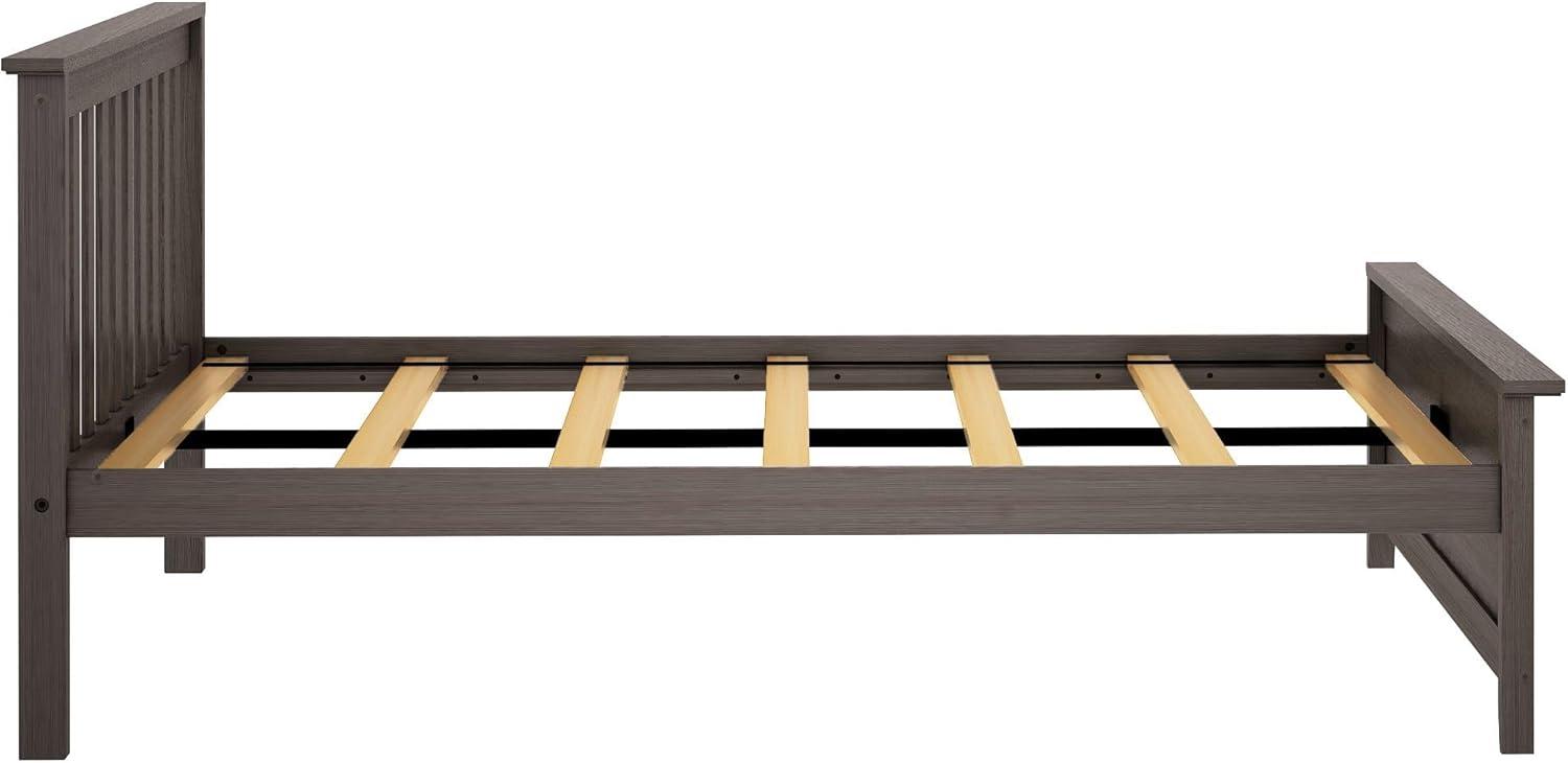 image:imagePlankBeam Solid Wood Full Bed Frame Platform Bed with Headboard WalnutClay