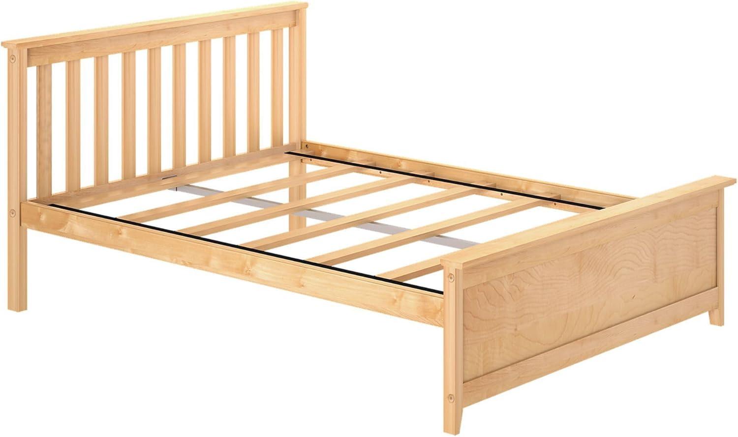 image:imagePlankBeam Solid Wood Full Bed Frame Platform Bed with Headboard WalnutNatural