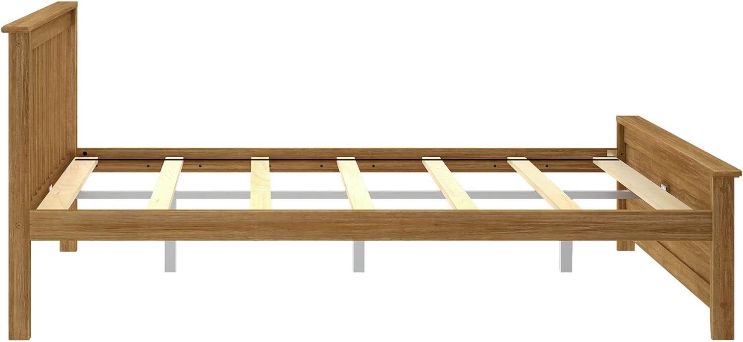 image:imagePlankBeam Solid Wood Full Bed Frame Platform Bed with Headboard WalnutPecan