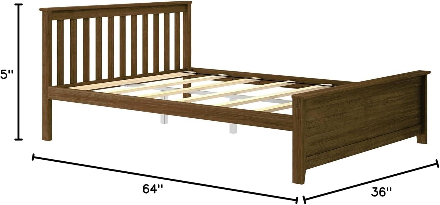image:imagePlankBeam Solid Wood Full Bed Frame Platform Bed with Headboard WalnutWalnut