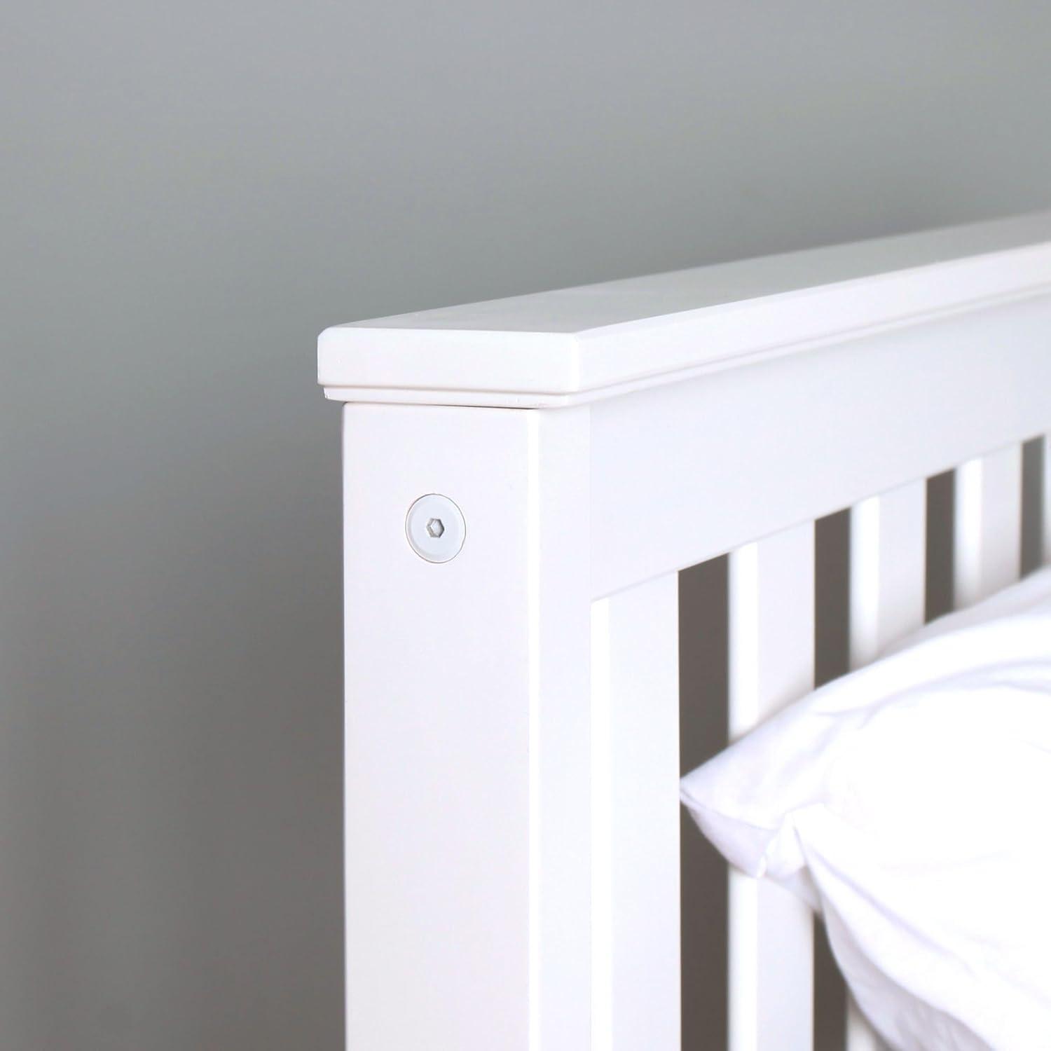 image:imagePlankBeam Solid Wood Full Bed Frame Platform Bed with Headboard WalnutWhite