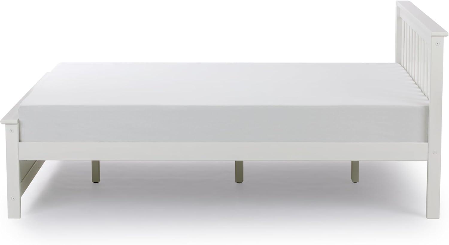 image:imagePlankBeam Solid Wood Full Bed Frame Platform Bed with Headboard WalnutWhite