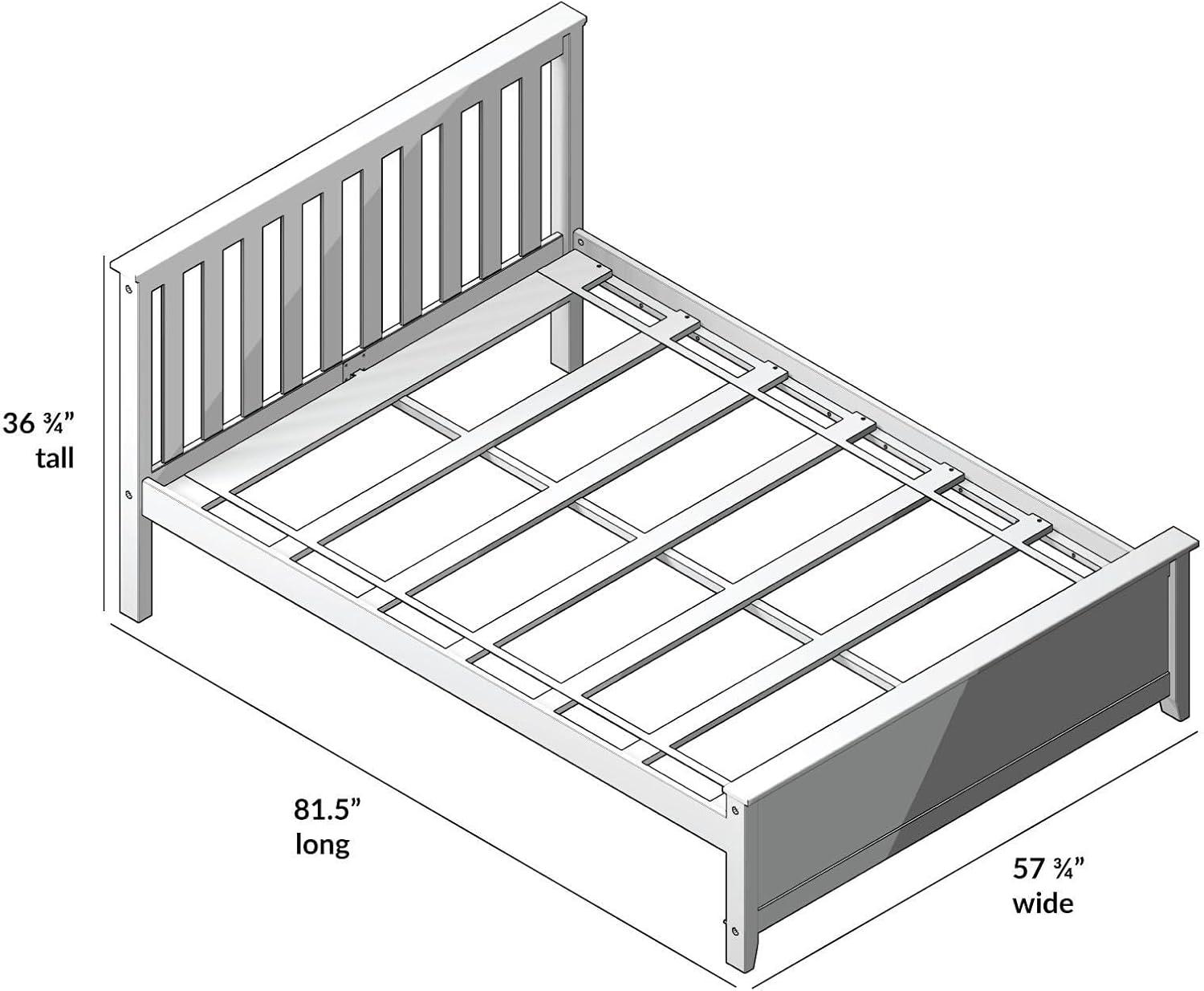 image:imagePlankBeam Solid Wood Full Bed Frame Platform Bed with Headboard WalnutWhite