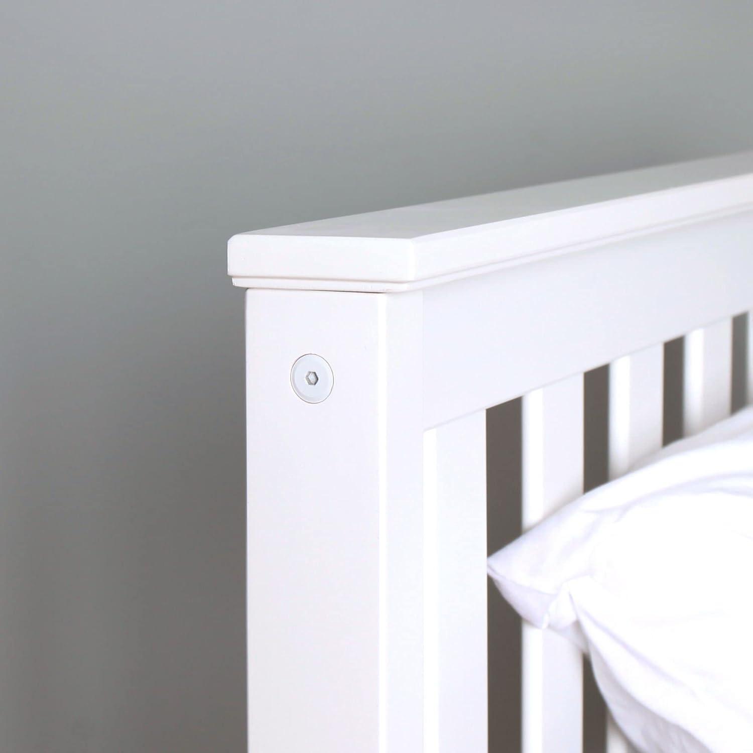 image:imagePlankBeam Solid Wood Full Bed Frame Platform Bed with Headboard WalnutWhite