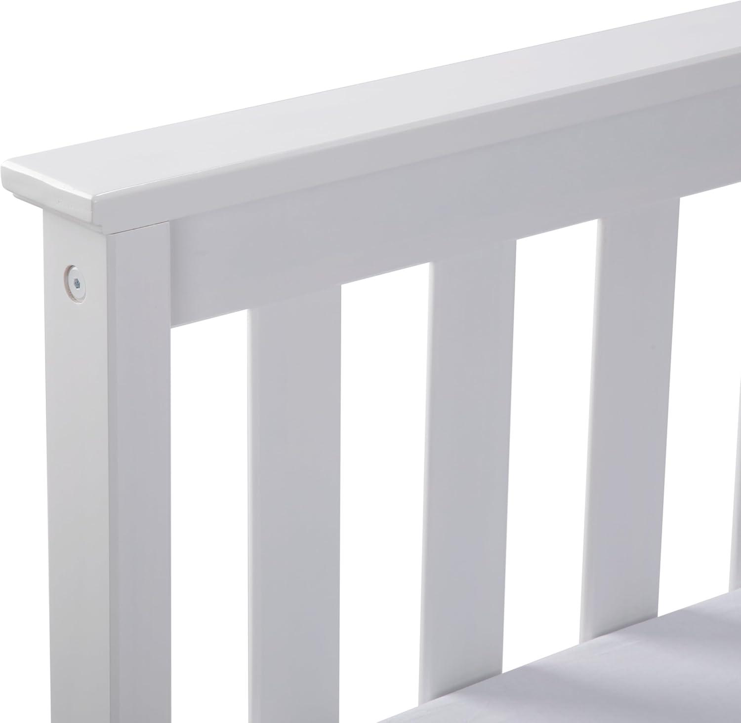 image:imagePlankBeam Solid Wood Full Bed Frame Platform Bed with Headboard WalnutWhite