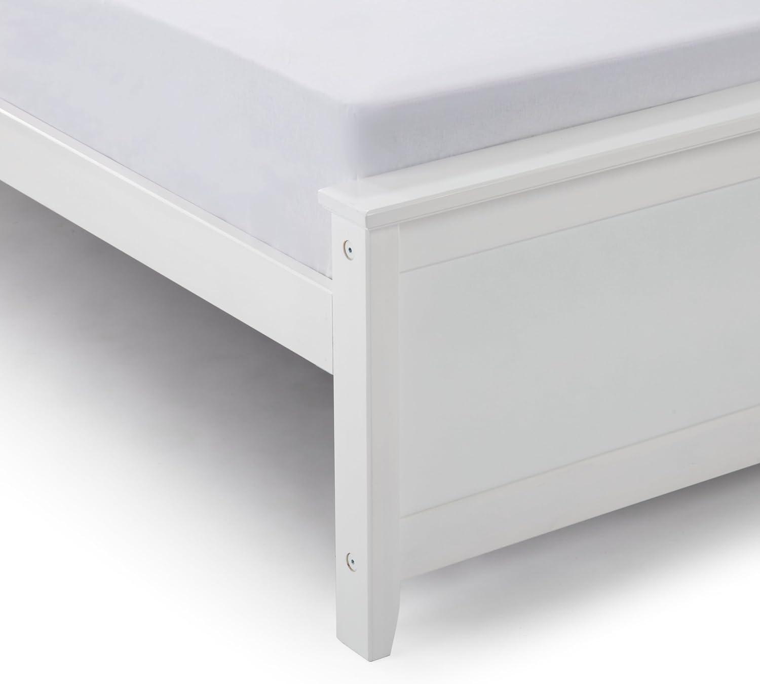 image:imagePlankBeam Solid Wood Full Bed Frame Platform Bed with Headboard WalnutWhite