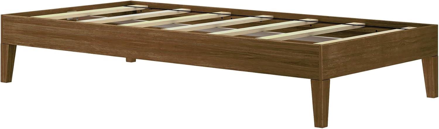 image:imagePlankBeam Solid Wood Platform Bed Frame Strong Wood Slat Support No Box Spring Needed Easy Assembly Driftwood FullMatte Walnut