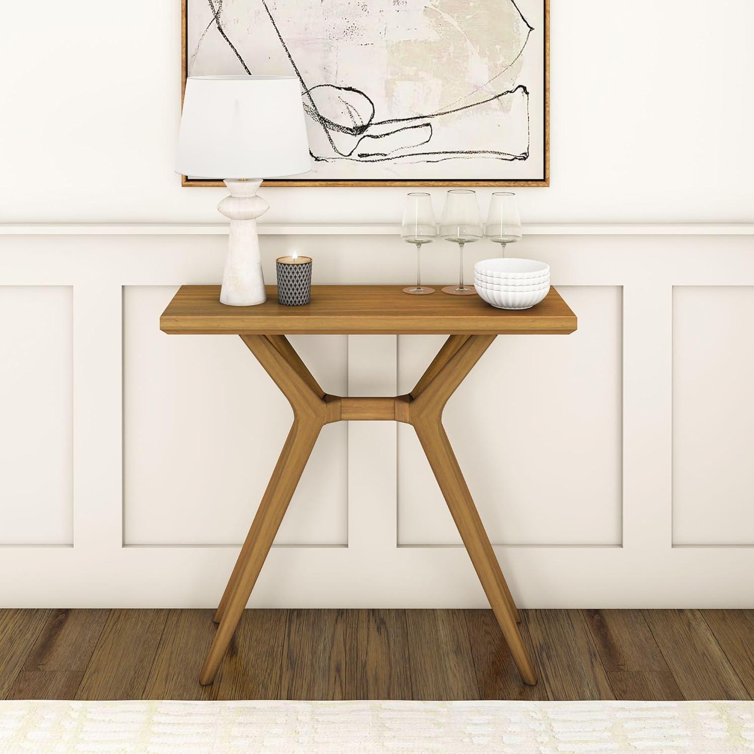 image:imagePlankBeam Verso Console Table 36 Inch Solid Wood Modern Sofa Table Narrow Entryway Table for Hallway Behind The Couch Living Room Foyer WalnutPecan