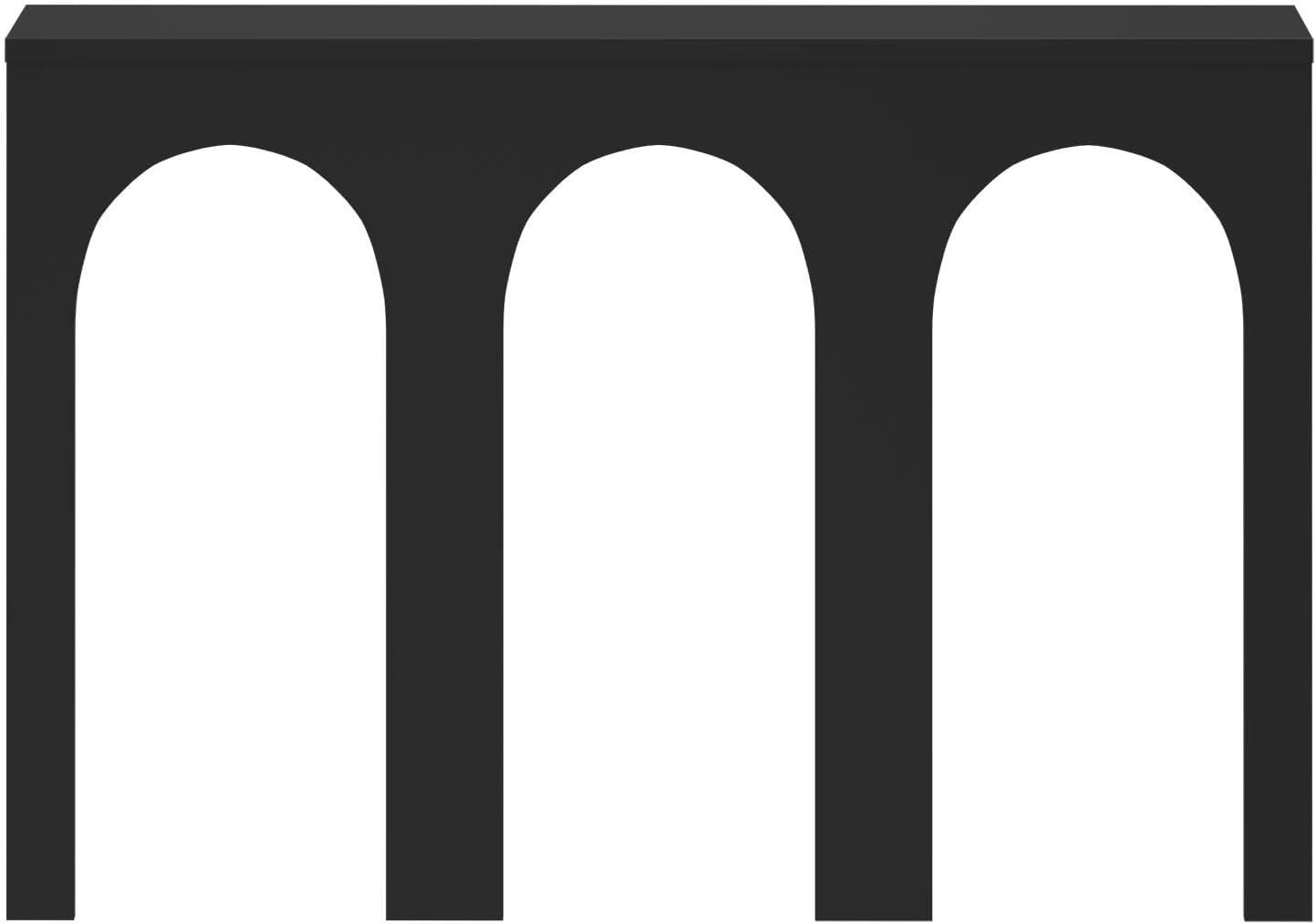 image:imagePlankBeam Verso Console Table 46 Inch Solid Wood Modern Sofa Table Narrow Entryway Table for Hallway Behind The Couch Living Room Foyer BlackBlack
