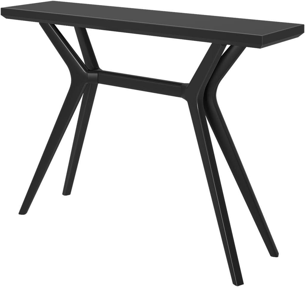 image:imagePlankBeam Verso Console Table 46 Inch Solid Wood Modern Sofa Table Narrow Entryway Table for Hallway Behind The Couch Living Room Foyer BlackBlack
