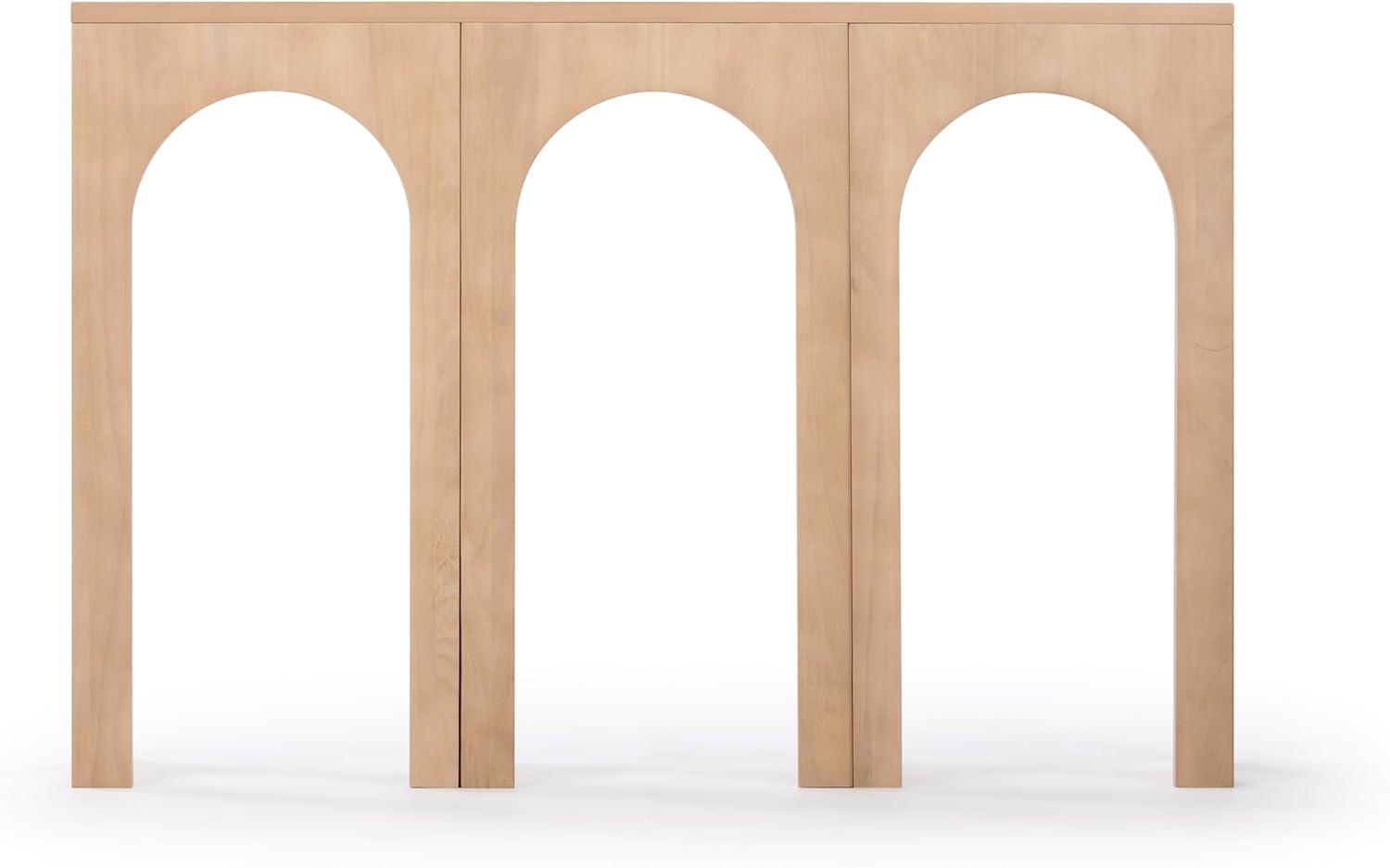 image:imagePlankBeam Verso Console Table 46 Inch Solid Wood Modern Sofa Table Narrow Entryway Table for Hallway Behind The Couch Living Room Foyer BlackBlonde