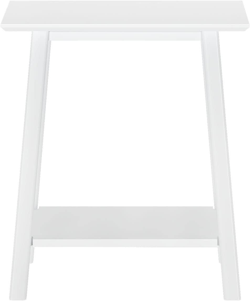 image:imagePlankBeam Wooden Side Table with Storage Mid Century Modern End Tables for Living Room Small Solid Wood Nightstand Bedside Tables Bedroom Furniture WhiteWhite