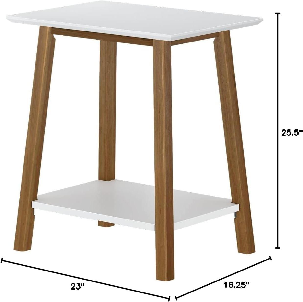 image:imagePlankBeam Wooden Side Table with Storage Mid Century Modern End Tables for Living Room Small Solid Wood Nightstand Bedside Tables Bedroom Furniture WhiteWhitePecan