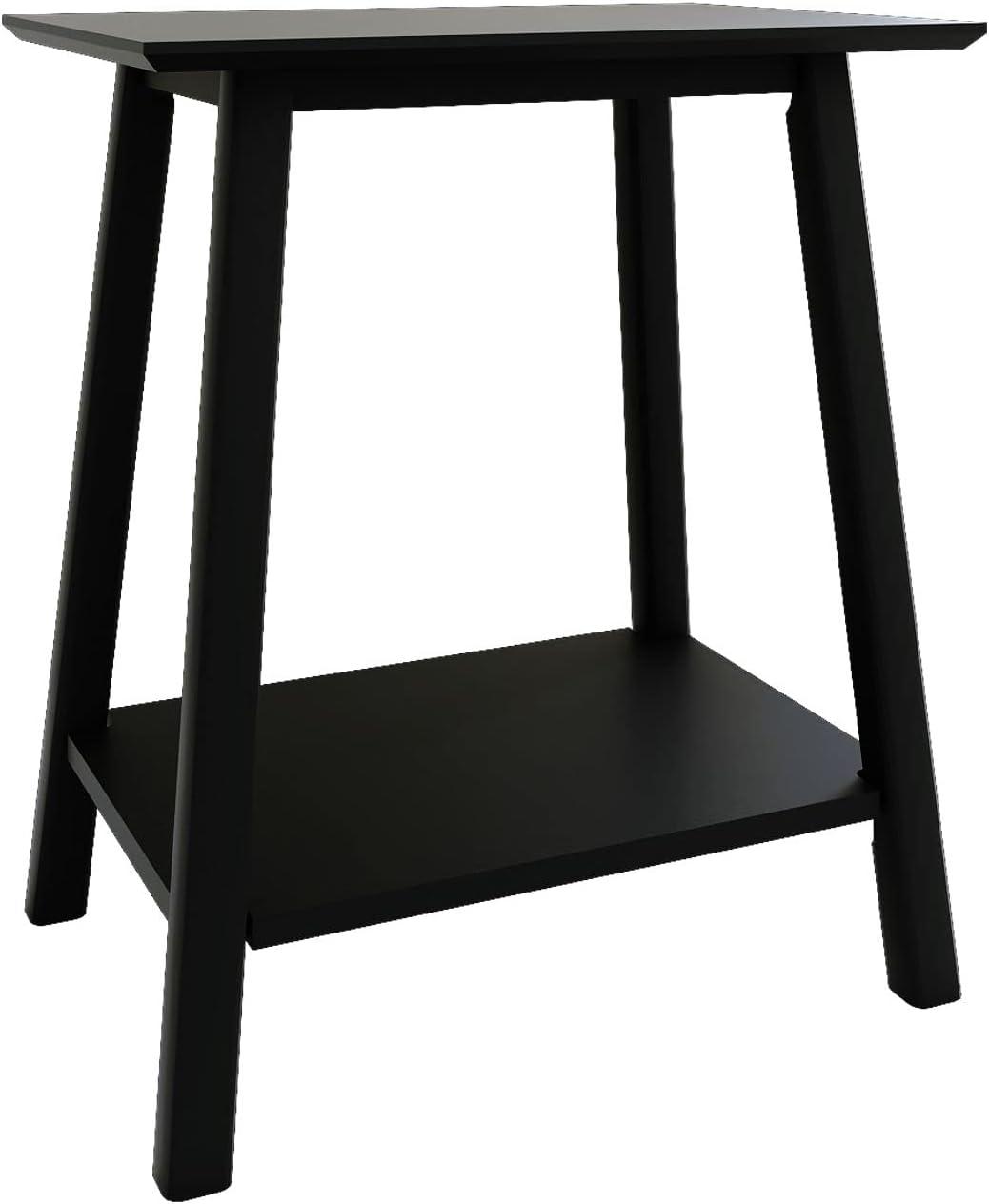 image:imagePlankBeam Wooden Side Table with Storage Mid Century Modern End Tables for Living Room Small Solid Wood Nightstand Bedside Tables Bedroom Furniture WhiteBlack