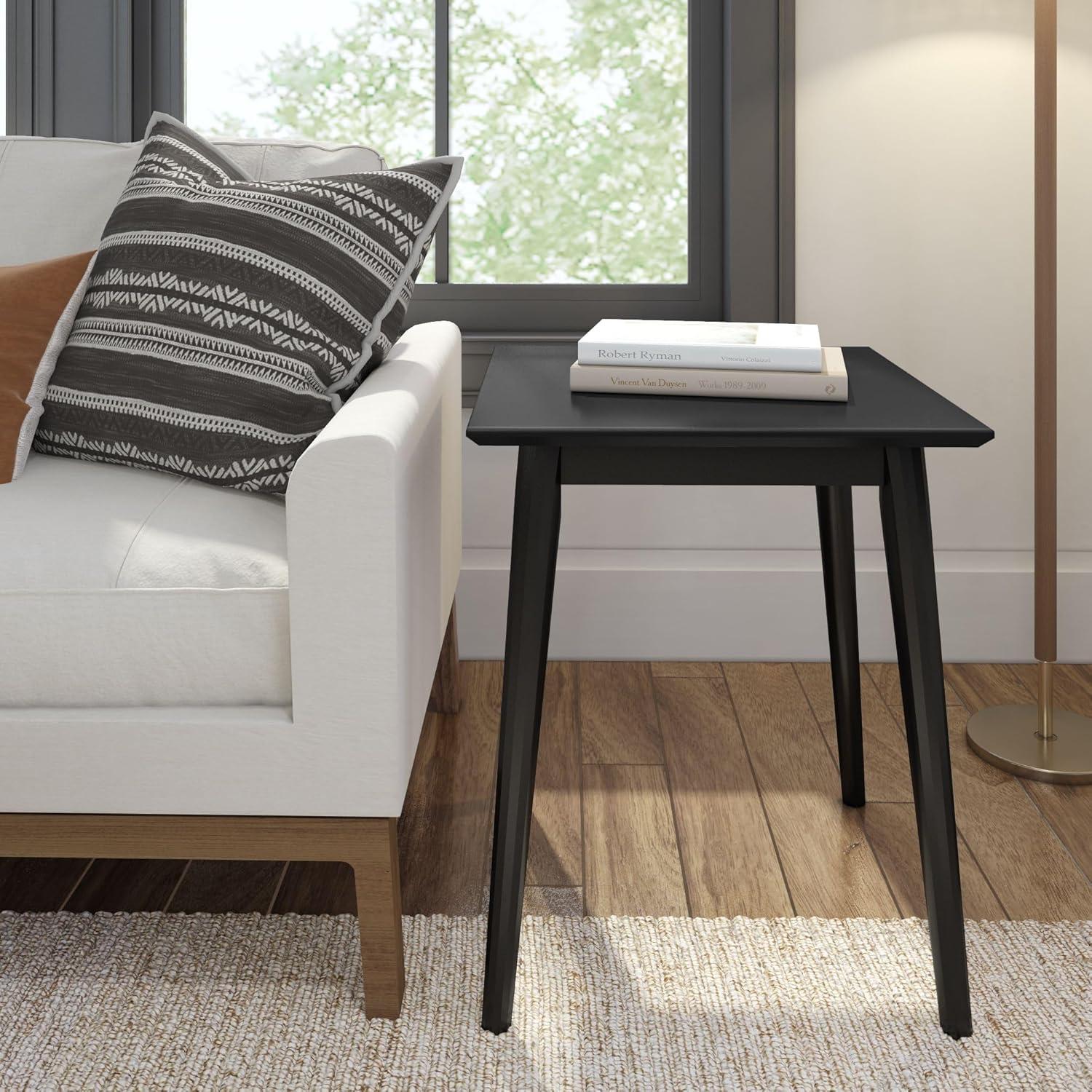 image:imagePlankBeam Wooden Side Table with Storage Mid Century Modern End Tables for Living Room Small Solid Wood Nightstand Bedside Tables Bedroom Furniture WhiteBlack
