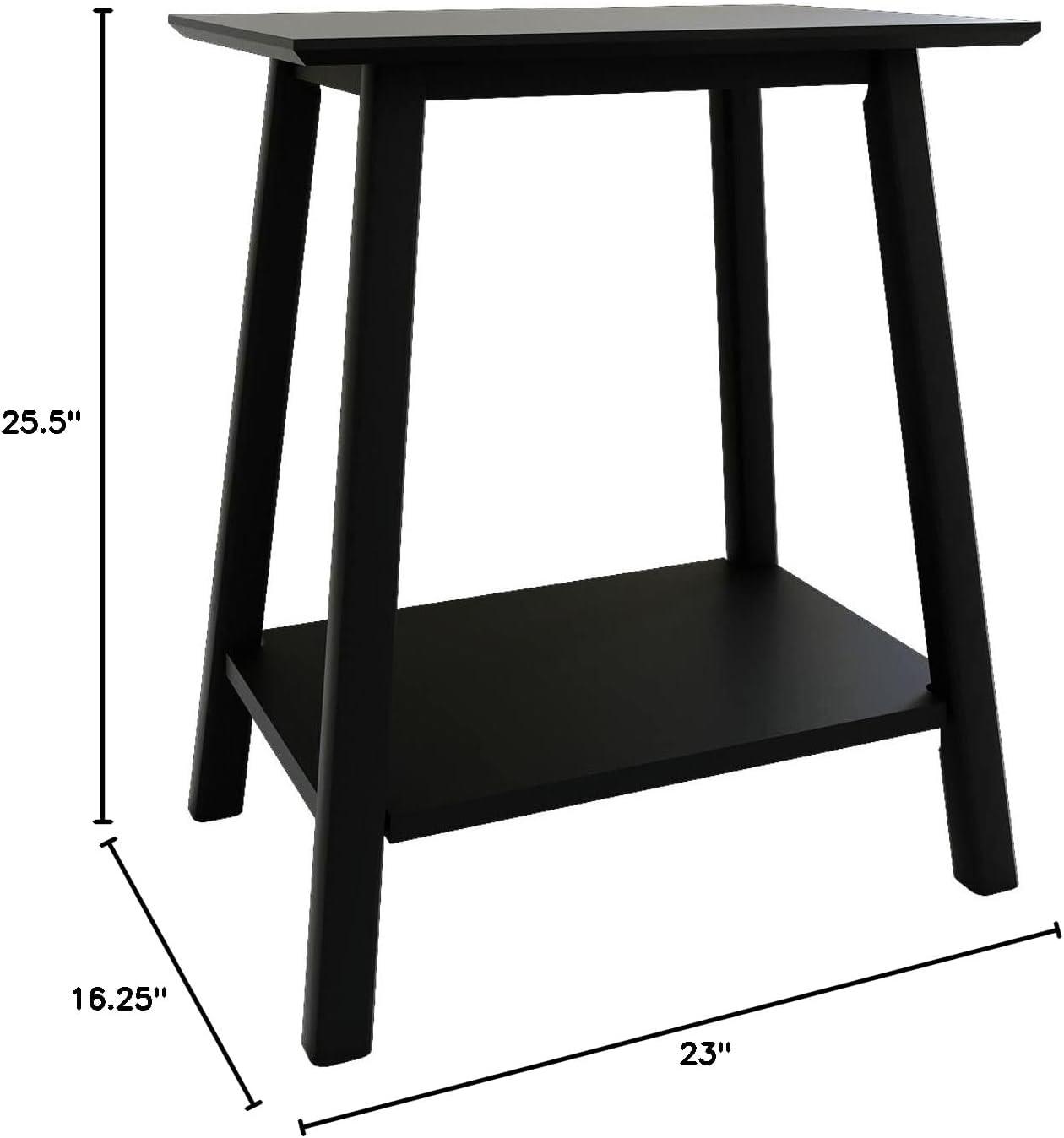 image:imagePlankBeam Wooden Side Table with Storage Mid Century Modern End Tables for Living Room Small Solid Wood Nightstand Bedside Tables Bedroom Furniture WhiteBlack