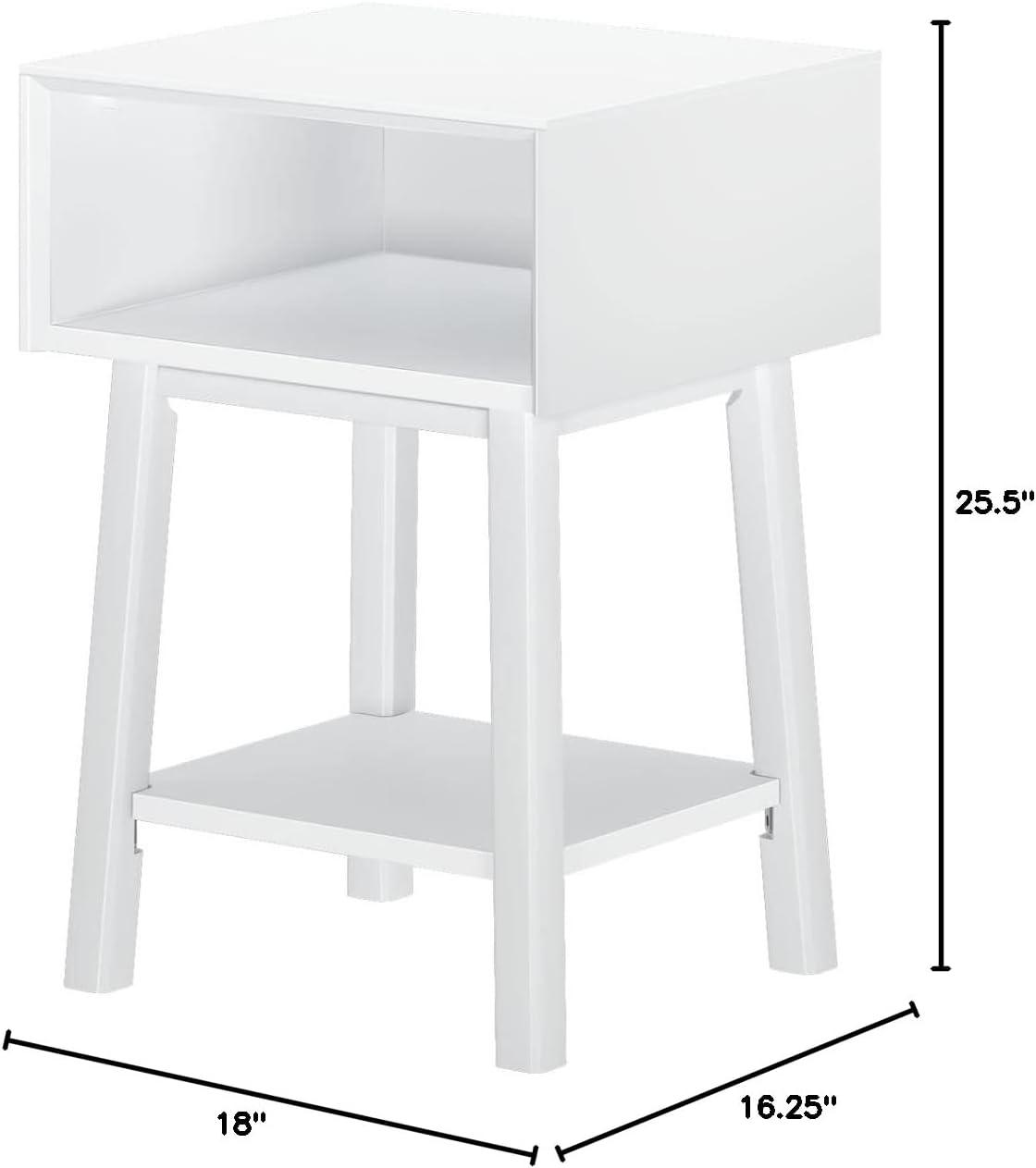 image:imagePlankBeam Wooden Side Table with Storage Mid Century Modern End Tables for Living Room Small Solid Wood Nightstand Bedside Tables Bedroom Furniture WhiteWhite
