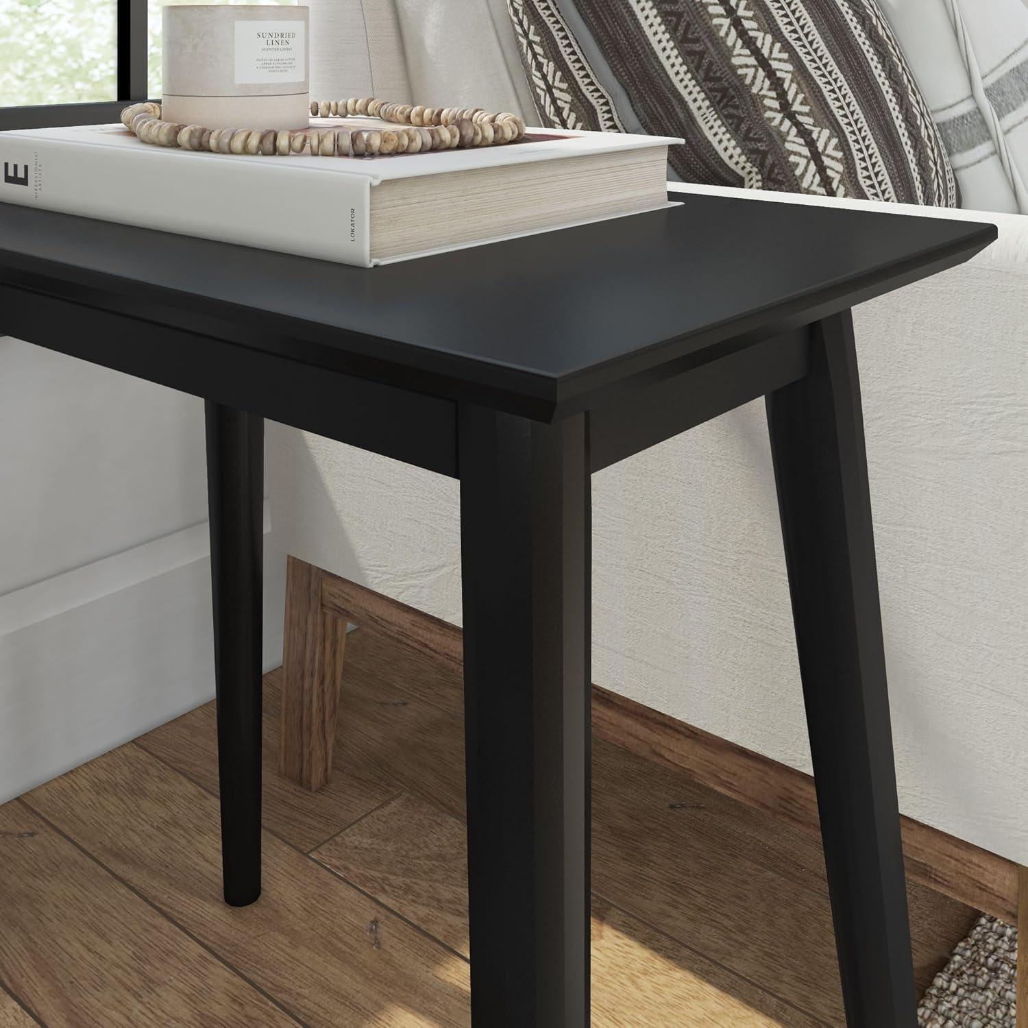 image:imagePlankBeam Wooden Side Table with Storage Mid Century Modern End Tables for Living Room Small Solid Wood Nightstand Bedside Tables Bedroom Furniture WhiteBlack