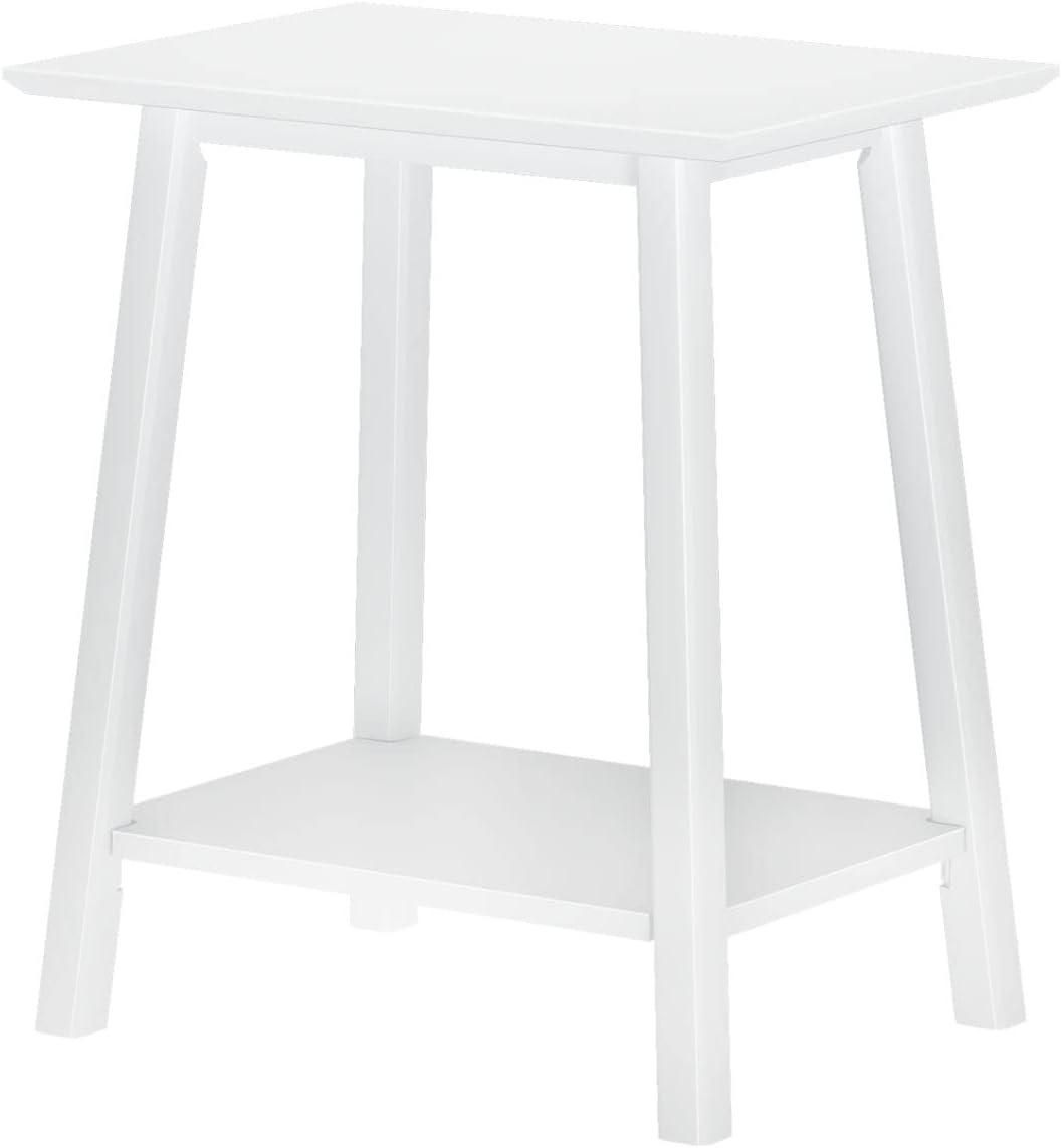 image:imagePlankBeam Wooden Side Table with Storage Mid Century Modern End Tables for Living Room Small Solid Wood Nightstand Bedside Tables Bedroom Furniture WhiteWhite