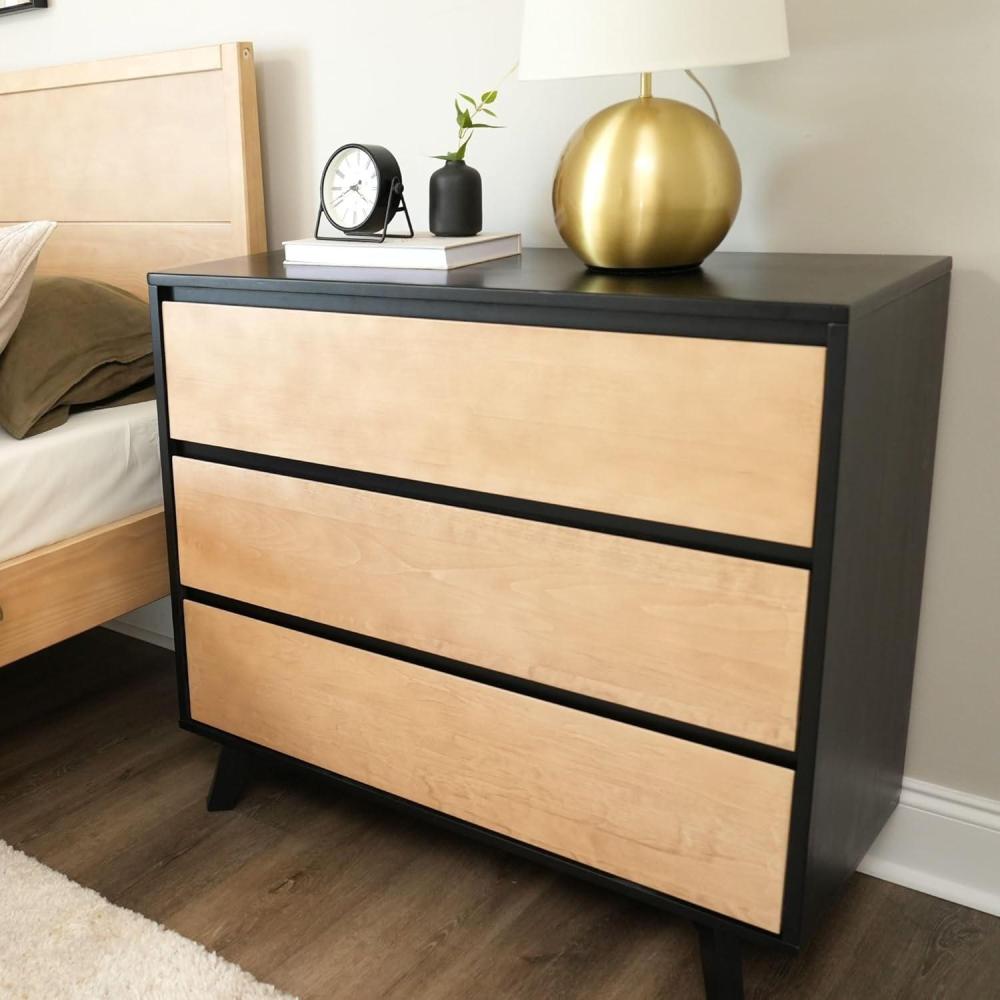 image:imagePlankBeam 6 Drawer Dresser Modern Storage Cabinet Solid Wood Storage Drawers Dressers amp Chests of Drawers for Bedroom Living Room Furniture PecanBlackBlonde