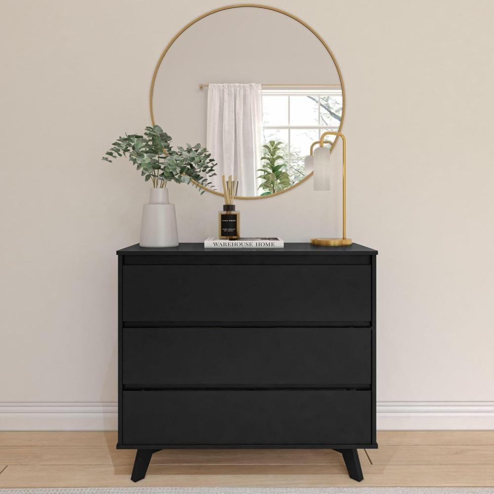 image:imagePlankBeam 6 Drawer Dresser Modern Storage Cabinet Solid Wood Storage Drawers Dressers amp Chests of Drawers for Bedroom Living Room Furniture PecanBlack