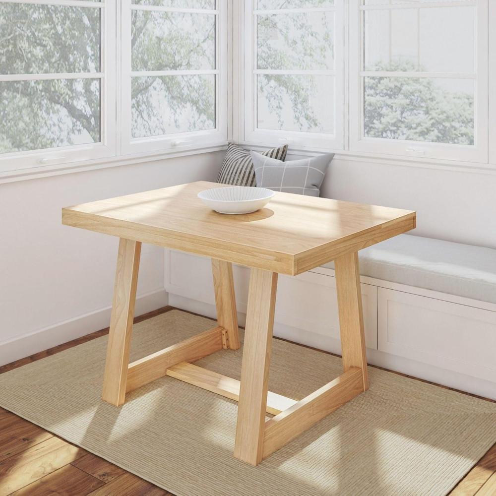 image:imagePlankBeam 72 Inch Farmhouse Dining TableSolid Wood Rustic Kitchen Table for Dining Room Home Office Living Room Furniture Easy Assembly Blonde WirebrushBlonde Wirebrush