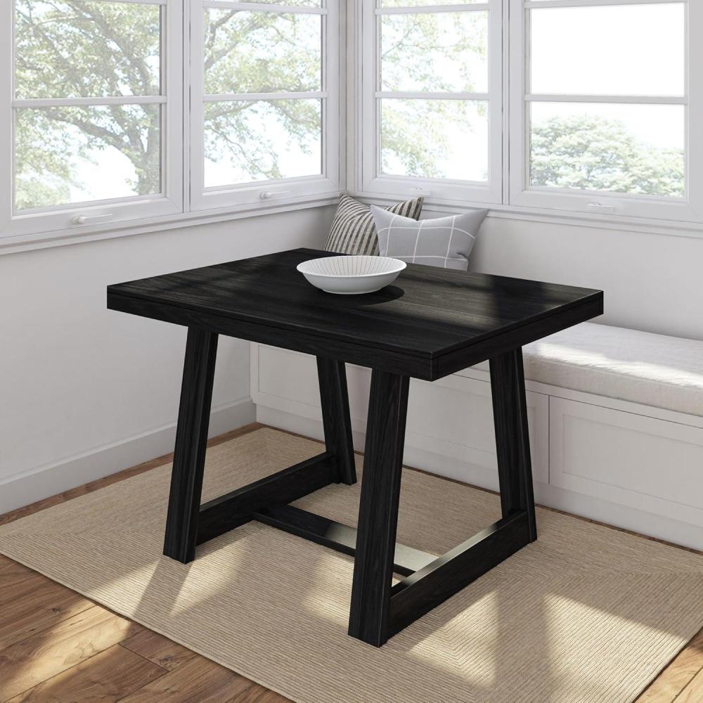 image:imagePlankBeam 72 Inch Farmhouse Dining TableSolid Wood Rustic Kitchen Table for Dining Room Home Office Living Room Furniture Easy Assembly Blonde WirebrushBlack Wirebrush