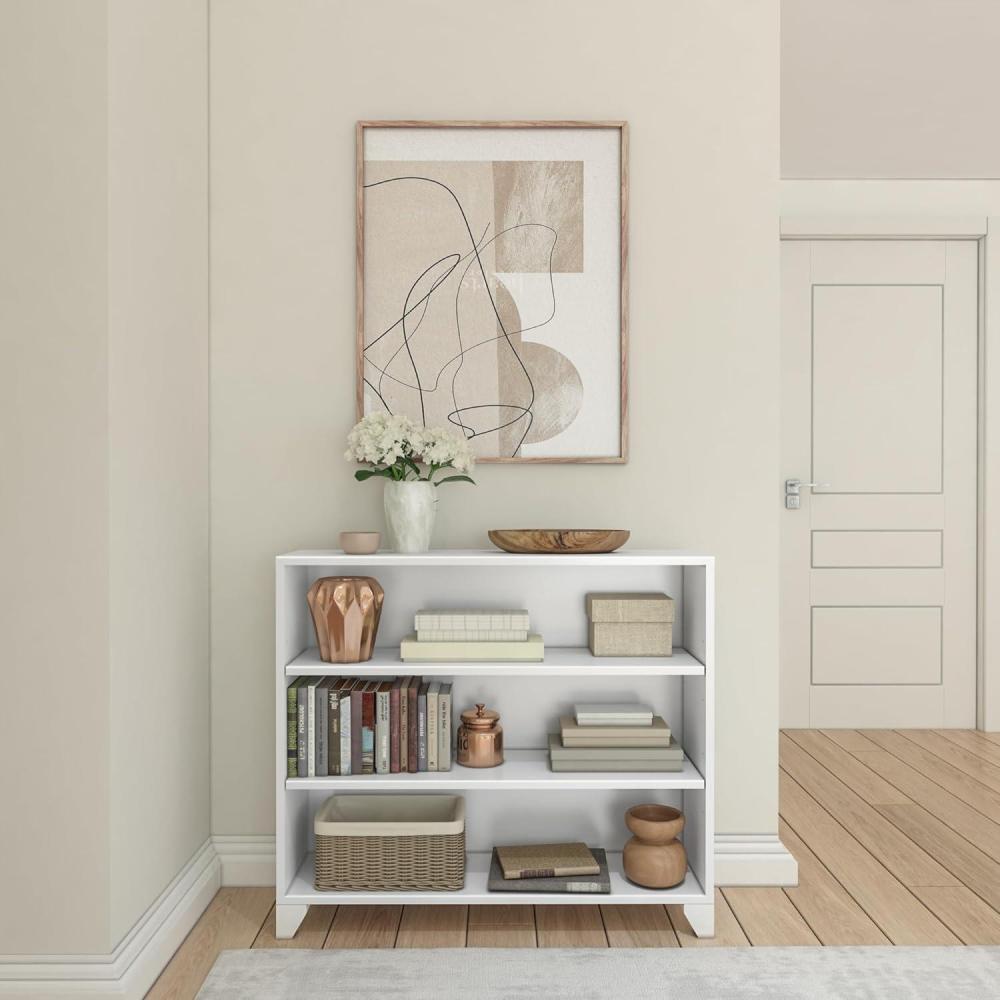 image:imagePlankBeam Classic 6 Shelf Adjustable Bookcase Engineered Wood Bookshelves for Home Adjustable Shelves for Versatile Storage 3 Tier Storage Organizer Bookshelf WhiteWhite