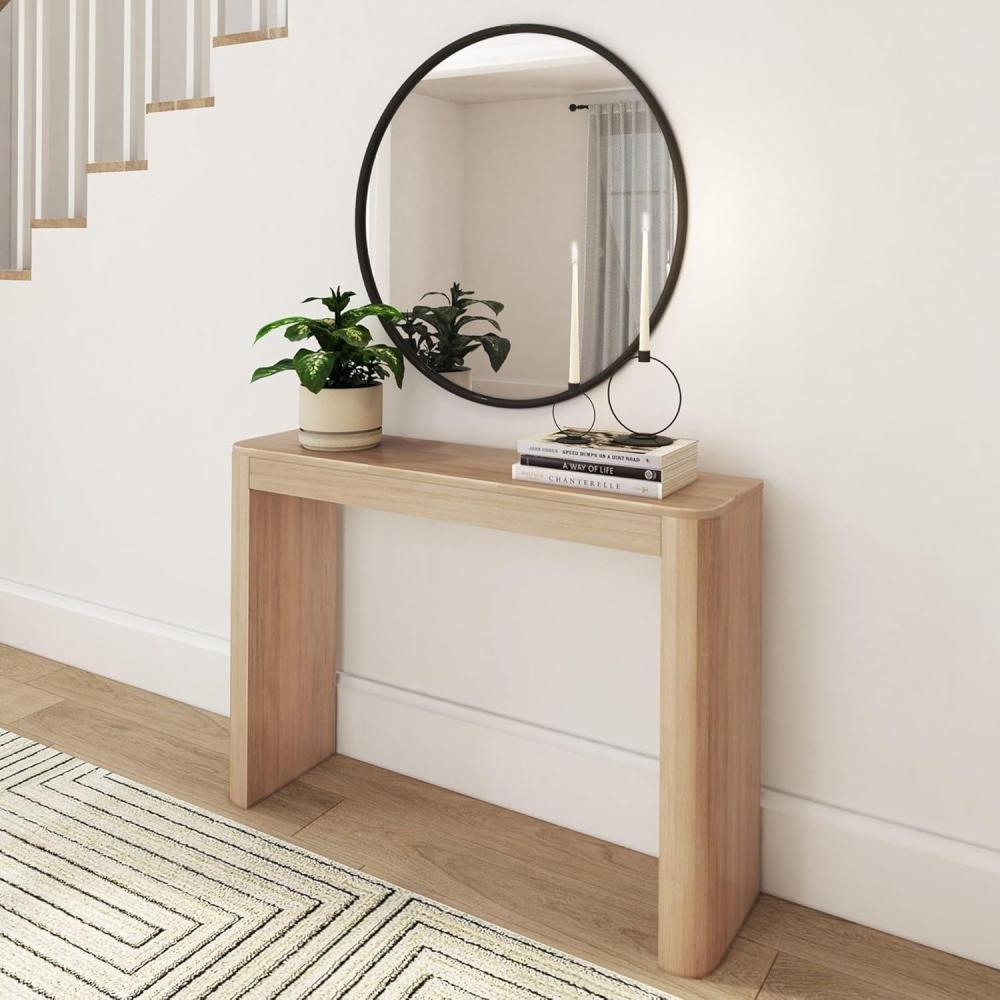 image:imagePlankBeam Contour Console Table 56 Inch Solid Wood Sofa Table Entryway Table for Hallway Narrow Behind The Couch Table Console Tables for Entryway Living Room Foyer Easy Assembly WalnutBlonde