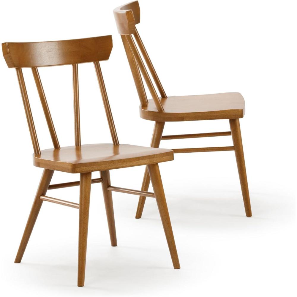 image:imagePlankBeam Solid Wood Classic Farmhouse Chair Windsor Dining Chair Pack of 2 BlondePecan