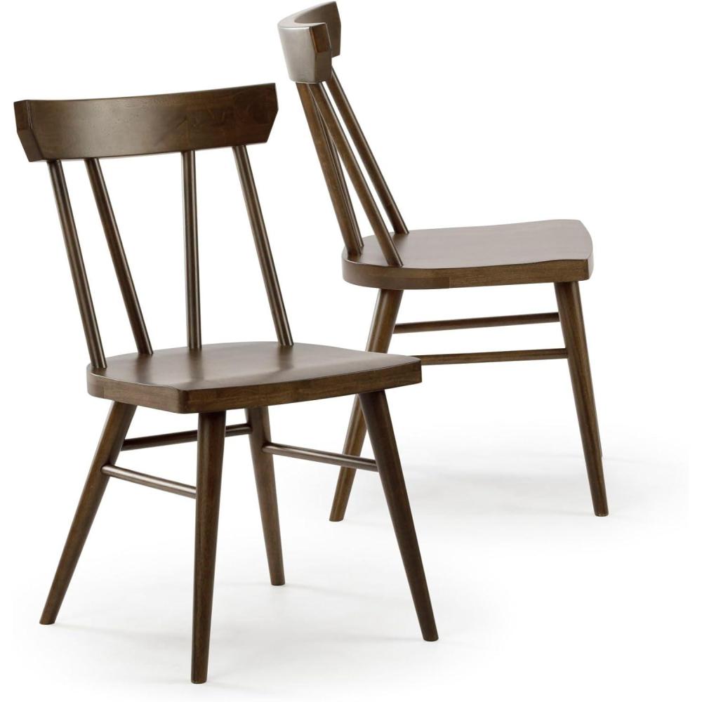 image:imagePlankBeam Solid Wood Classic Farmhouse Chair Windsor Dining Chair Pack of 2 BlondeWalnut