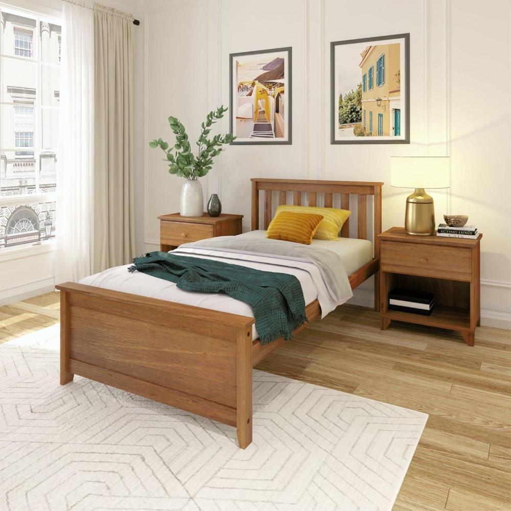 image:imagePlankBeam Solid Wood Full Bed Frame Platform Bed with Headboard WalnutPecan
